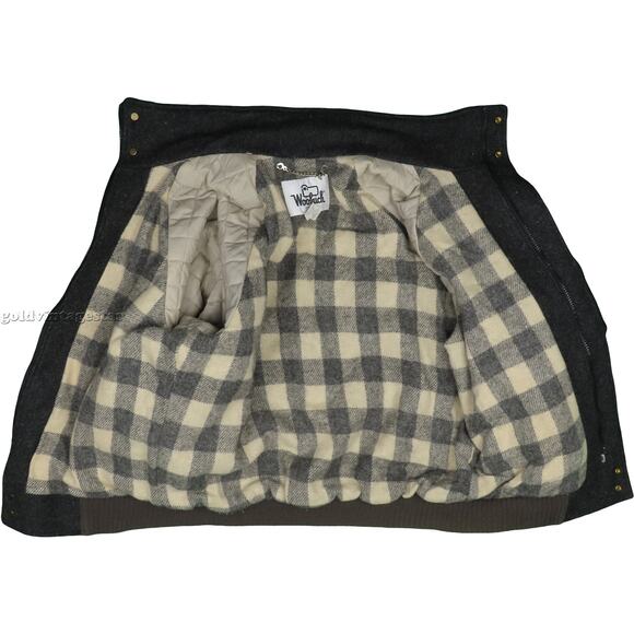 Woolrich Wool Bomber Jacket 80s Vintage Charcoal M - Picture 12 of 12